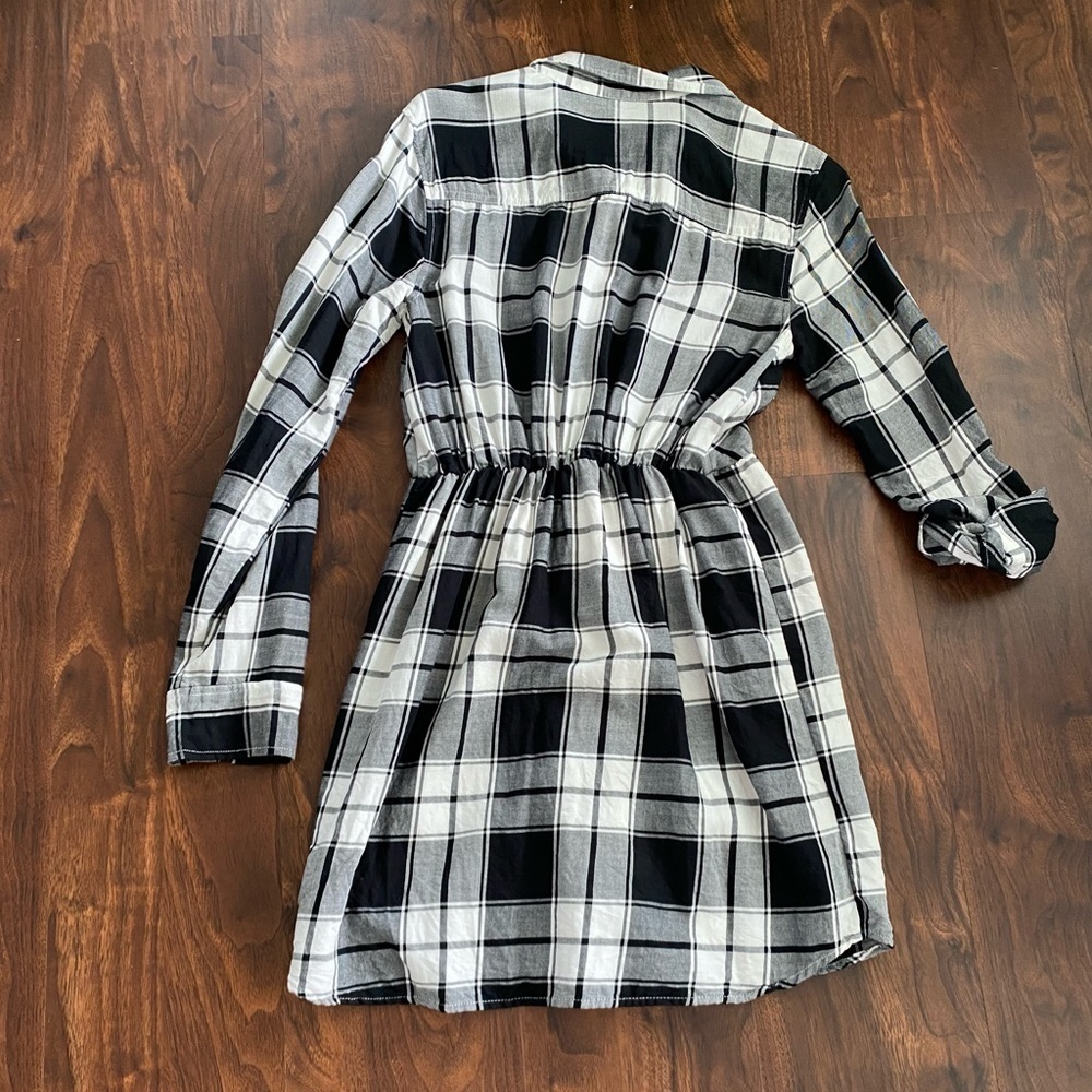 Abercrombie Plaid Knot Front Shirt Dress Small - Picture 6 of 8